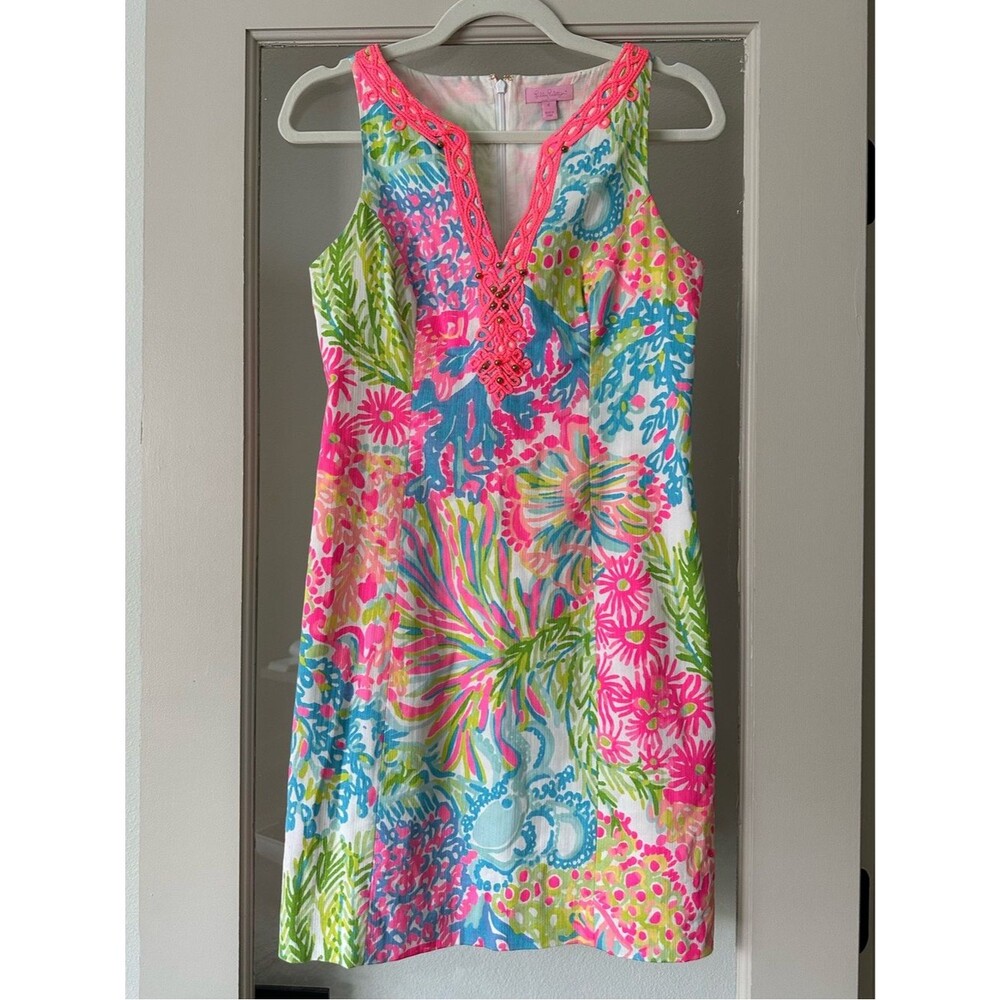 Lilly Pulitzer Ryder Shift Dress Lovers Coral Size 0
